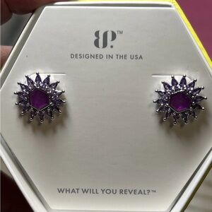 Bomb Party Purple Sunburst Stud Earrings